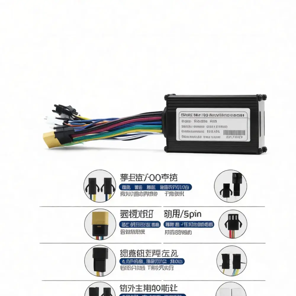 Electric Bicycle Scooter Controller 15A Sine Wave Tech 24V 36V 48V Brushless Motor Driving Module For Lithium Conversion