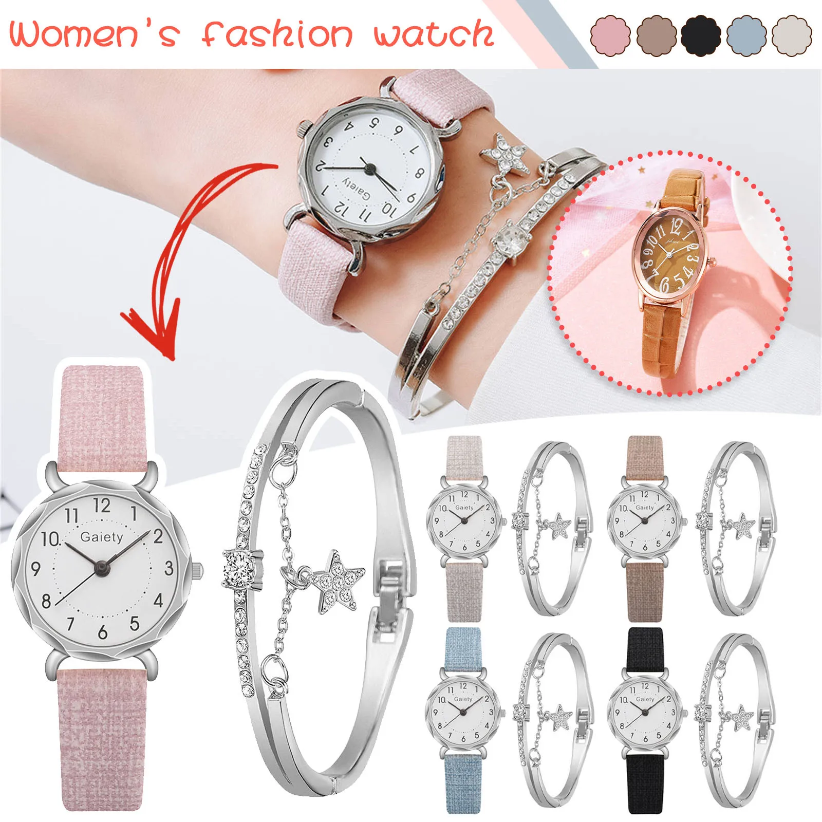 1pc Fashion Women'S Quartz Watch Leather Strap Minimalist Design Dial Women'S Luxury Bracelet Watch Top Clock Lover Watch