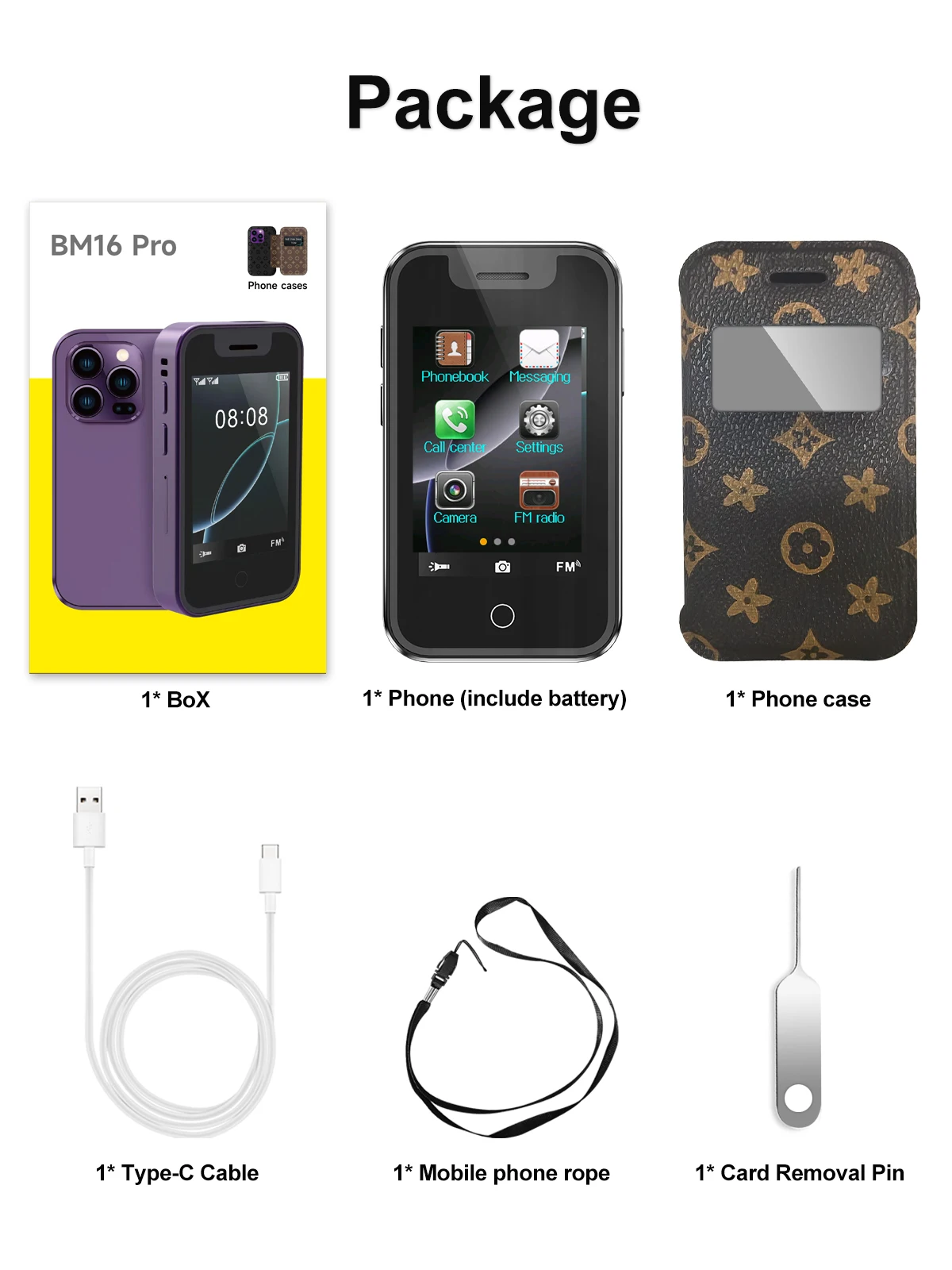 SERVO Mini 2.4" Touch Screen 2G Unlocked Cellphone Bluetooth Call Dual SIM FM Radio Torch Voice Recorder Portable Mobile Phone