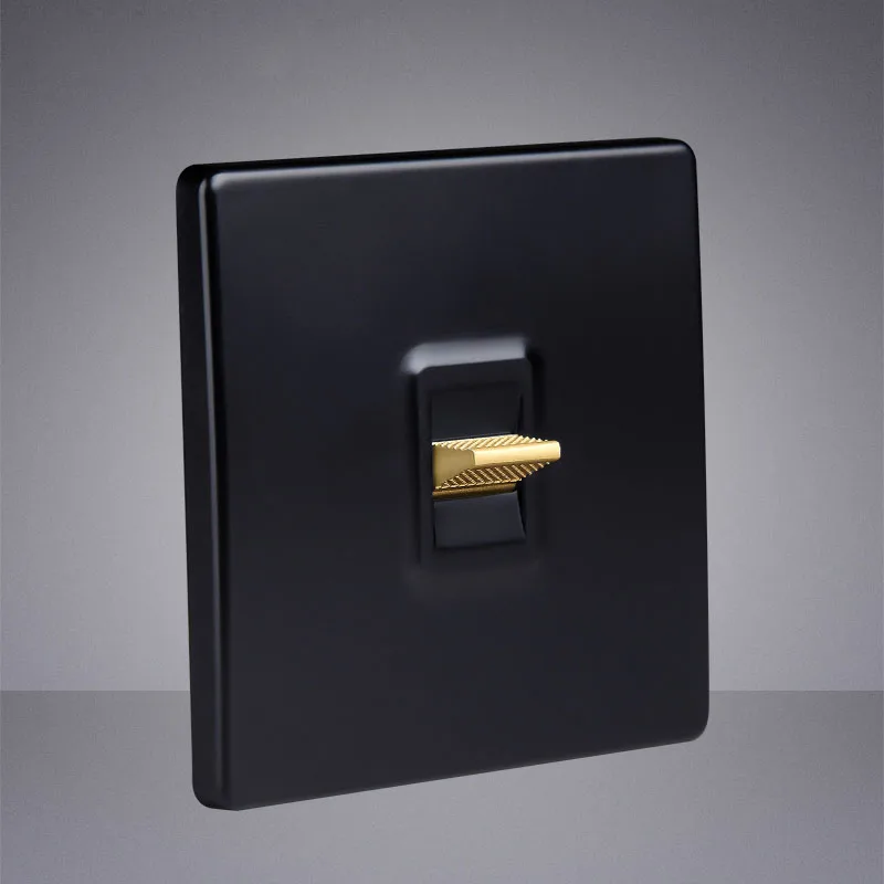 Wall Light Retro Toggle Switch 1-3  Gang 2 Way High Quality Black Frosted Panel