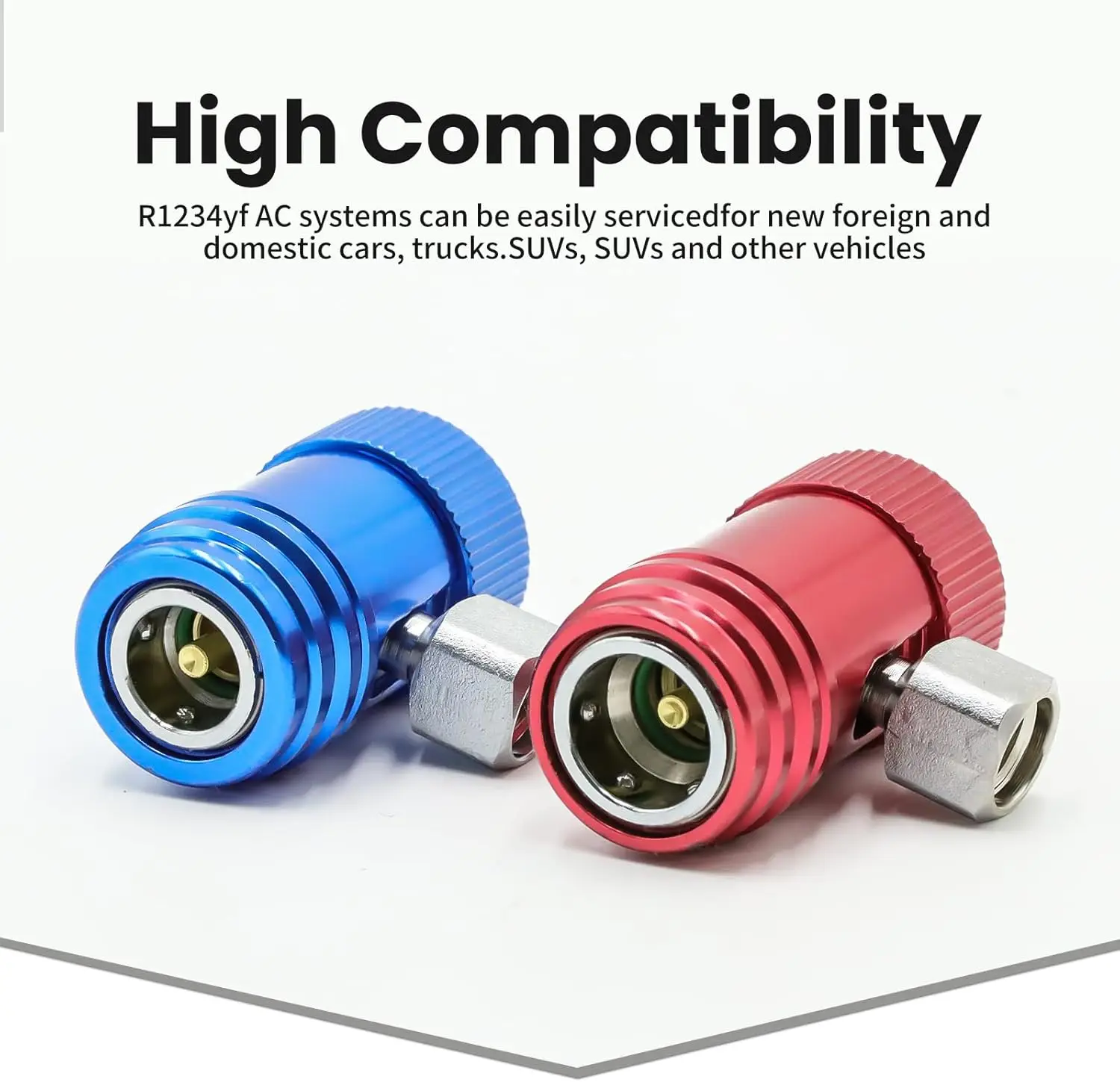 R1234yf アダプター、高圧/低圧側 R1234yf 手動クイックカプラーアダプター /C システム真空充電用、1/4 インチオス Po