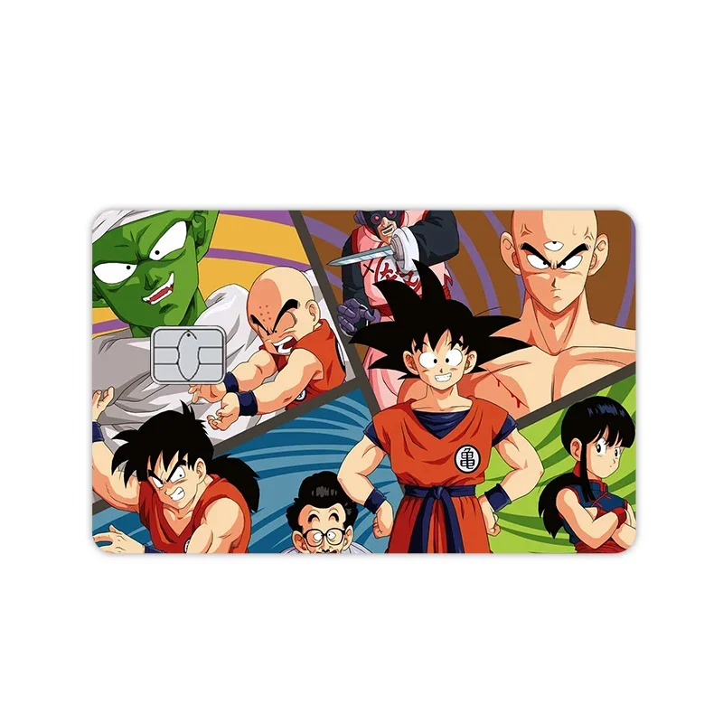 Neue Glitter Dragon Ball Film Abdeckung Aufkleber Anime Mode Figur Pvc Haut Anti-scratch Kredit Bank Debit Bus Visa karte Dekor Spielzeug