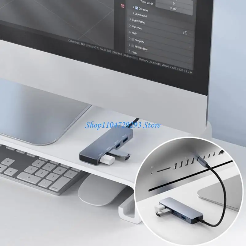 

Y2GD USB C to USB Hub Aluminum USB C Hub Type C/USB to USB Adapter 4 Ports