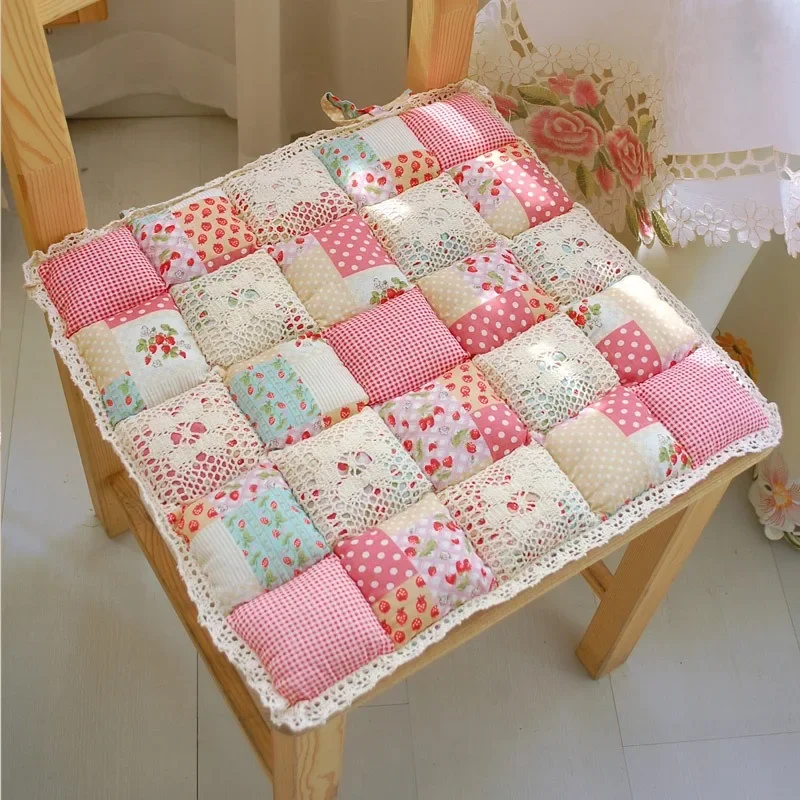 Flower Style Square Cotton Seat Cushion Sofa Car Mat Home Kitchen Chair Sit Pad Mat Pillows Home Decor  40X40cm