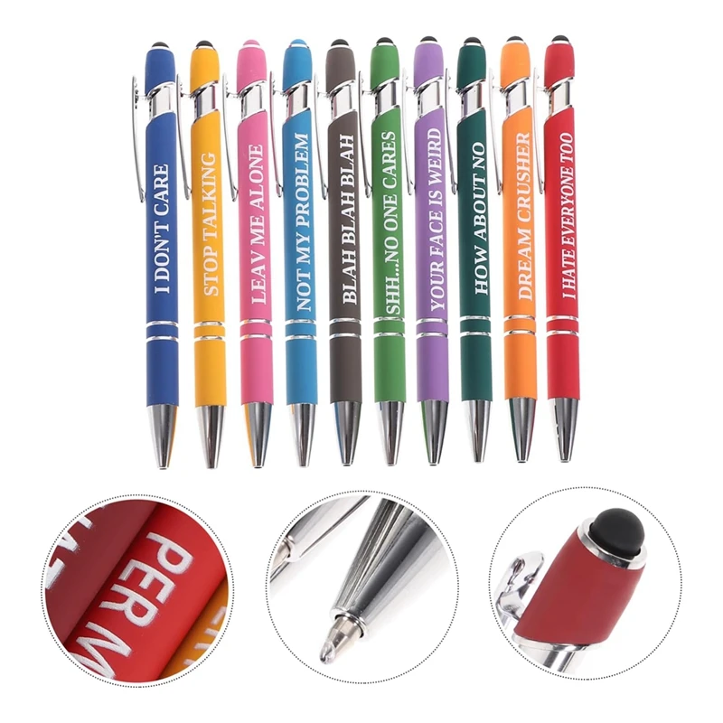 10Piece Inspirational Slogan Pen Interesting Writing Pen Gel Ink Pen Ballpoint Pen