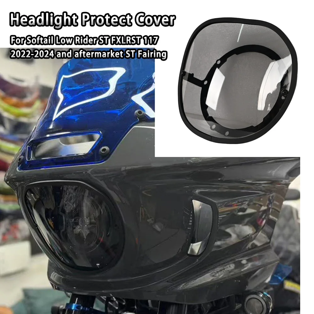 

Motorcycle Clear Headlight Protect Cover Protector for Harley Softail Low Rider ST FXLRST 117 2022-2024&aftermarket ST Fairing