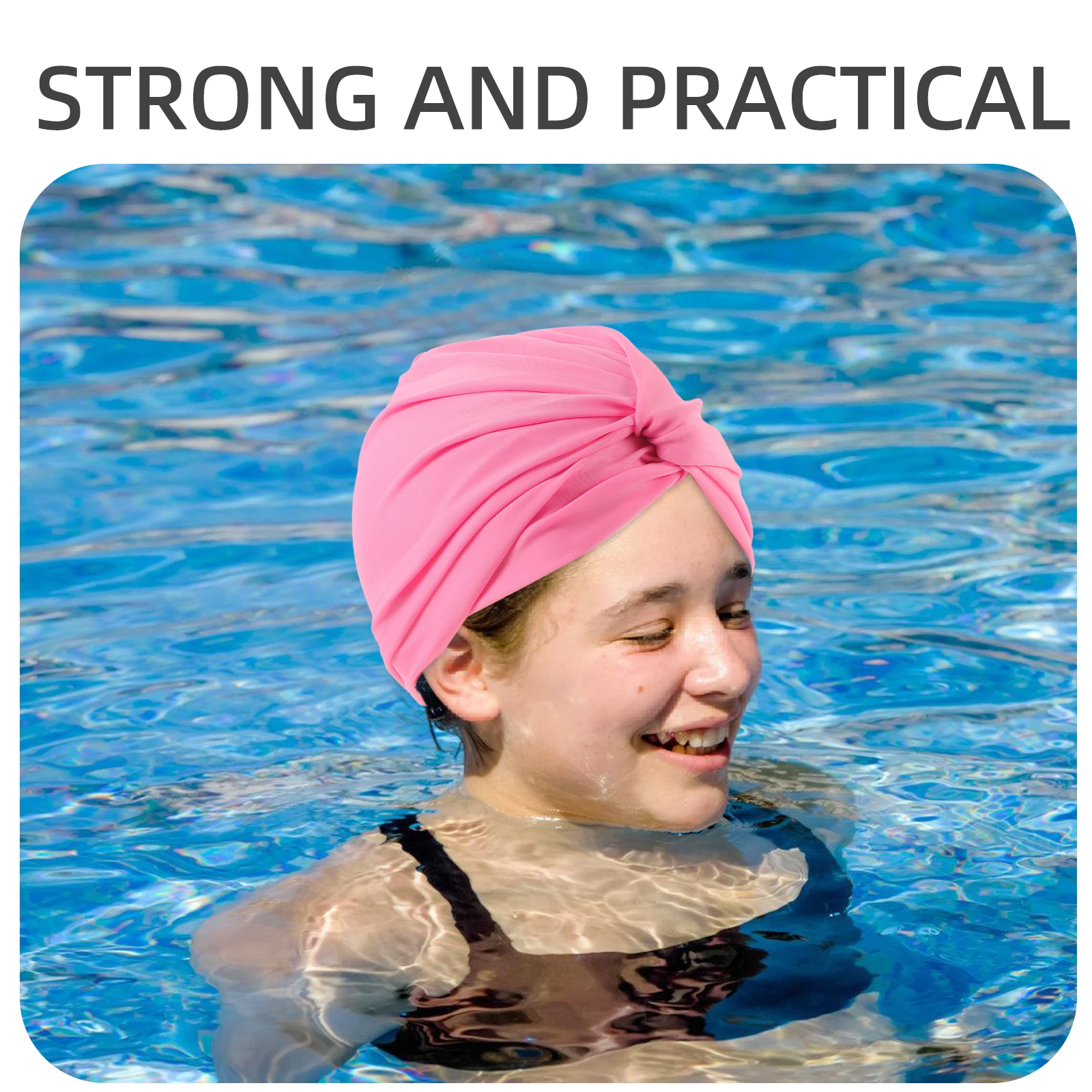 

Swim Cap Women Adult Elastic Swimming Hat Chinlon Material Comfortable Flexible Hair Protection Long Hair Swim Cap