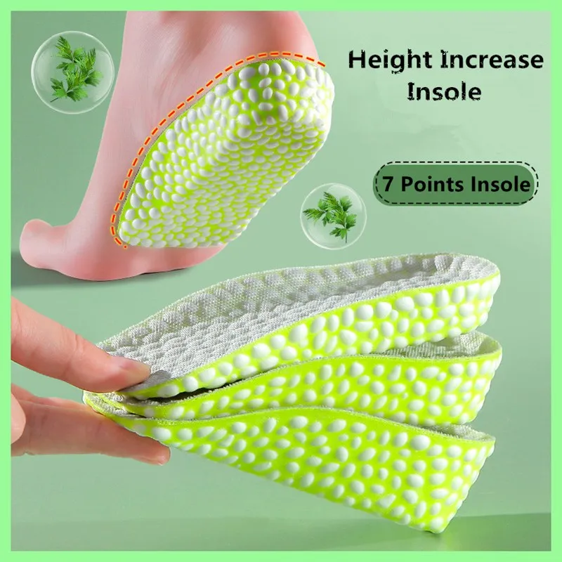 1Pair Height Increase Shoes Insoles Boost Shock Absorbing Sports Half Insole for Feet Men Women 1.5-2.5-3.5cm Growing Shoe Pads