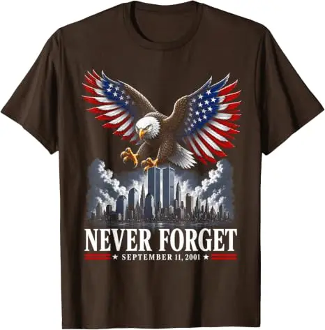 Vergiss den 11. September 2001 nie – Gedenktag T-Shirt mit amerikanischer Flagge, Y2k Herrenmode, patriotisches Grafik-T-Shirt mit Spruch, weiche Baumwolle – Detail 14