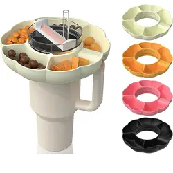 Cute Snack Tray For Stanley Cup 30&40 Oz Silicone Snack Bowl For Stanley Tumbler Accessories Resuable Food Snacks Platters