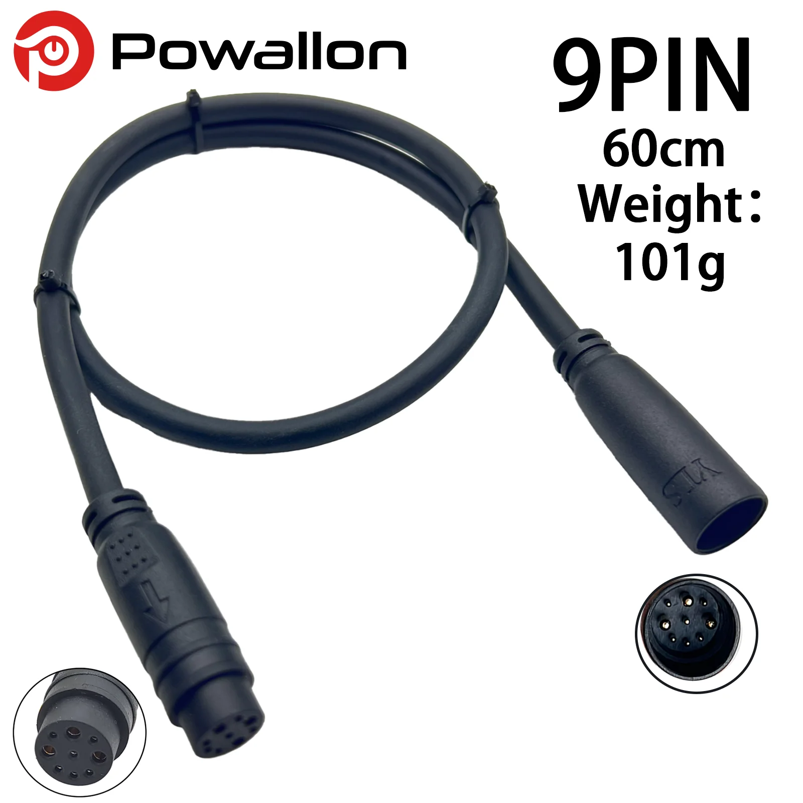 Electric Bicycle Accessory Motor E-Bike Controller Motor Conversion 9pin Cable Waterproof Plug 9pin Extension Cable G9.6/M9.6 image 3