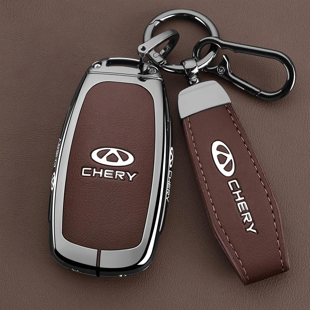 Zinc Alloy Car Key Case for Chery Tiggo 7 Pro 8 9 2025 2026 Keychain Remote Cover Bag Shell Housing Ring Holder Fob Accessories