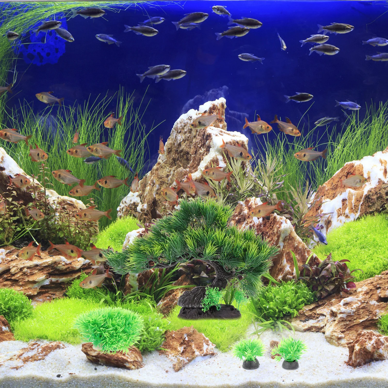 

1Set Simulation Pine Tree Decor Realistic Resin Ornament Aquarium Landscaping Fish Tank Decoration Enhance Visual Appeal