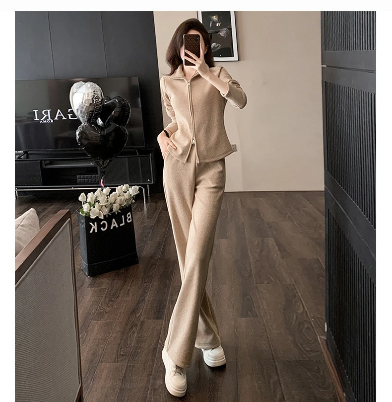 

new spring autumn cotton plus size brand female women girls sport coat pants sets suits clothing