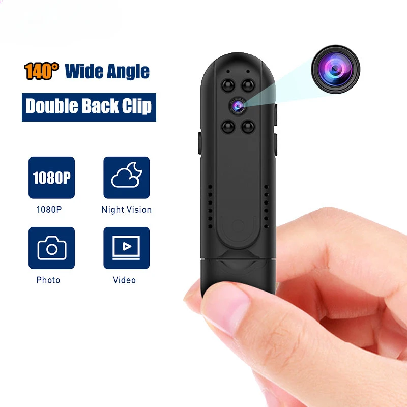 

Mini Camera HD Digital Micro DV Wide Angle Body Cam Motion Detection Snapshot Loop Recording Camcorder Double Back Clip Hot Sale