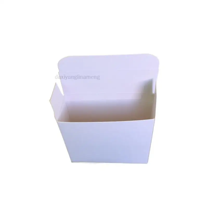 50pcs/lot White flat square box White cardboard Blank paper box Electronic product double-opening cover general packing box