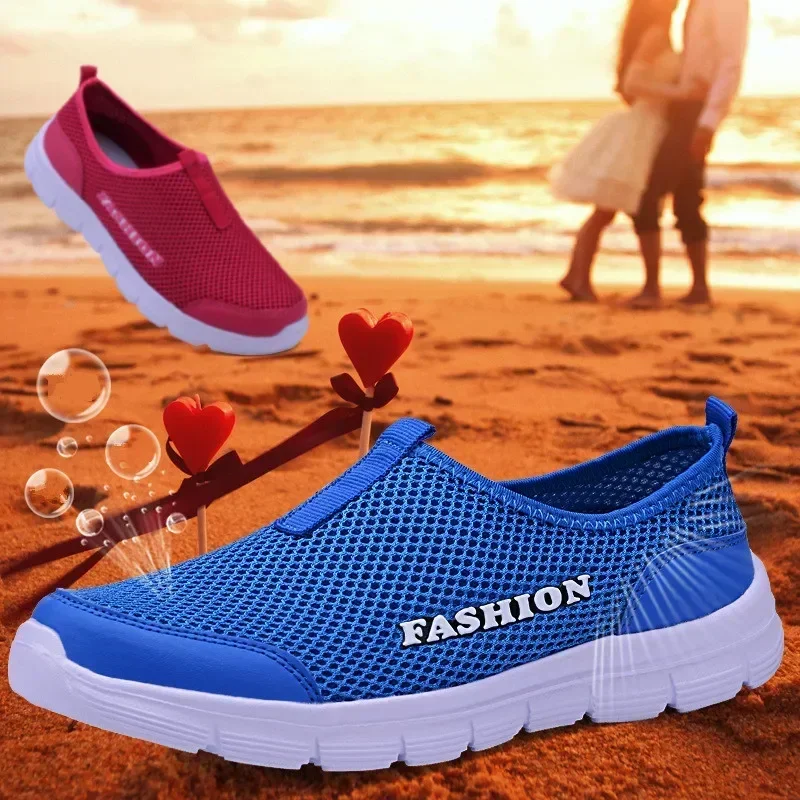 Zapatos informales De malla transpirable para Hombre, zapatillas De deporte De verano, calzado para Hombre, Zapatos para correr, sandalias ligeras