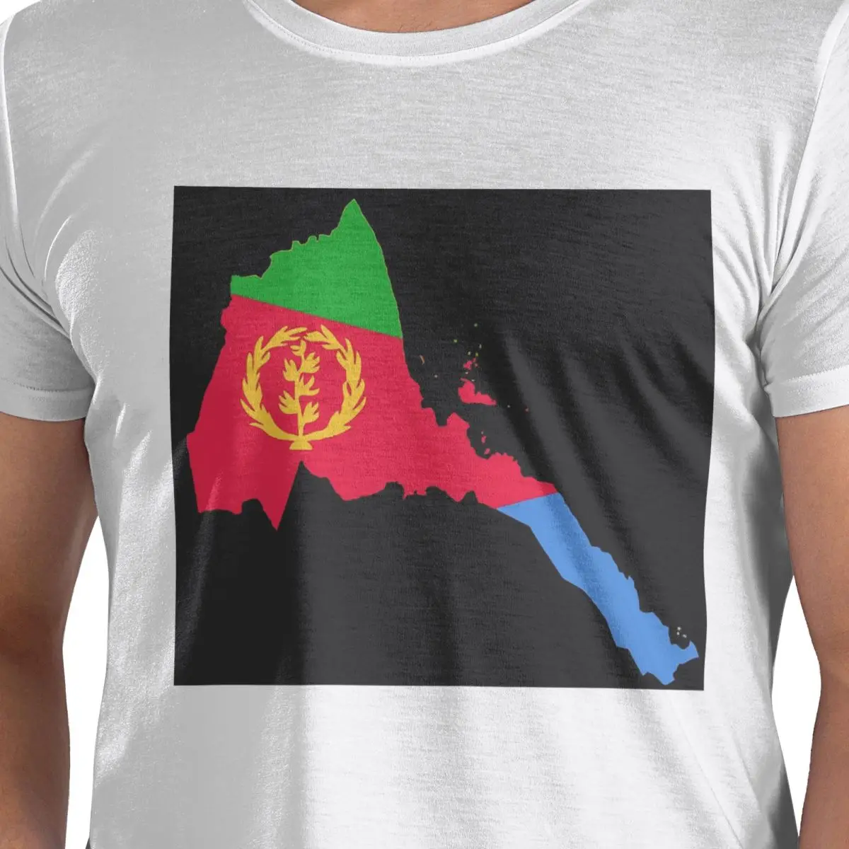 

Flag Of Eritrea 100% Cotton T-Shirt Men's Oversized T Shirts Men O-Neck Short Sleeve S-6XL