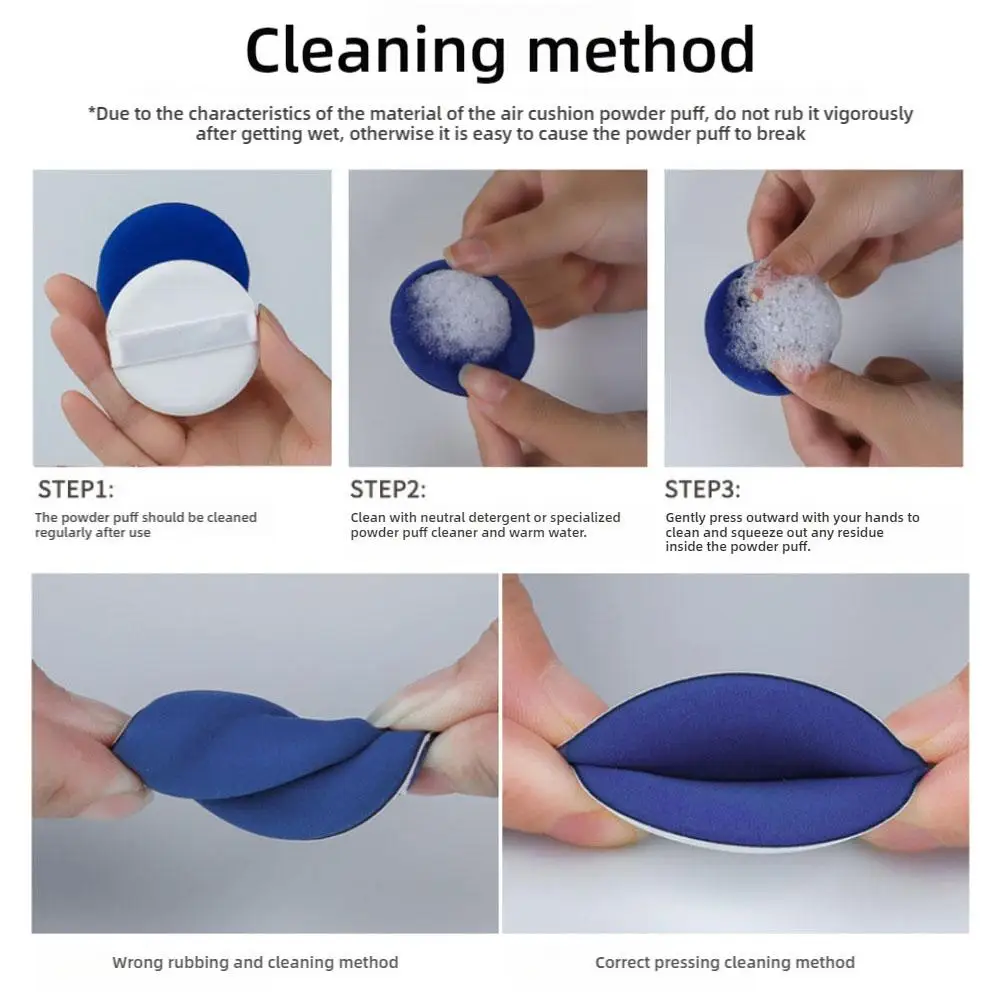Almofada de ar macia puff seco molhado dupla utilização bb creme cc forma em pó beleza líquido puff fundação esponja ferramenta redonda maquiagem i2m2