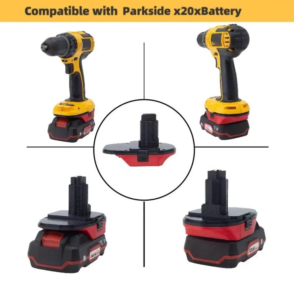 محول بطارية محول لـ LIDL Parkside X20V TEAM محول ليثيوم إلى أدوات Dewalt 18 فولت النيكل بدون فرش (محول فقط)