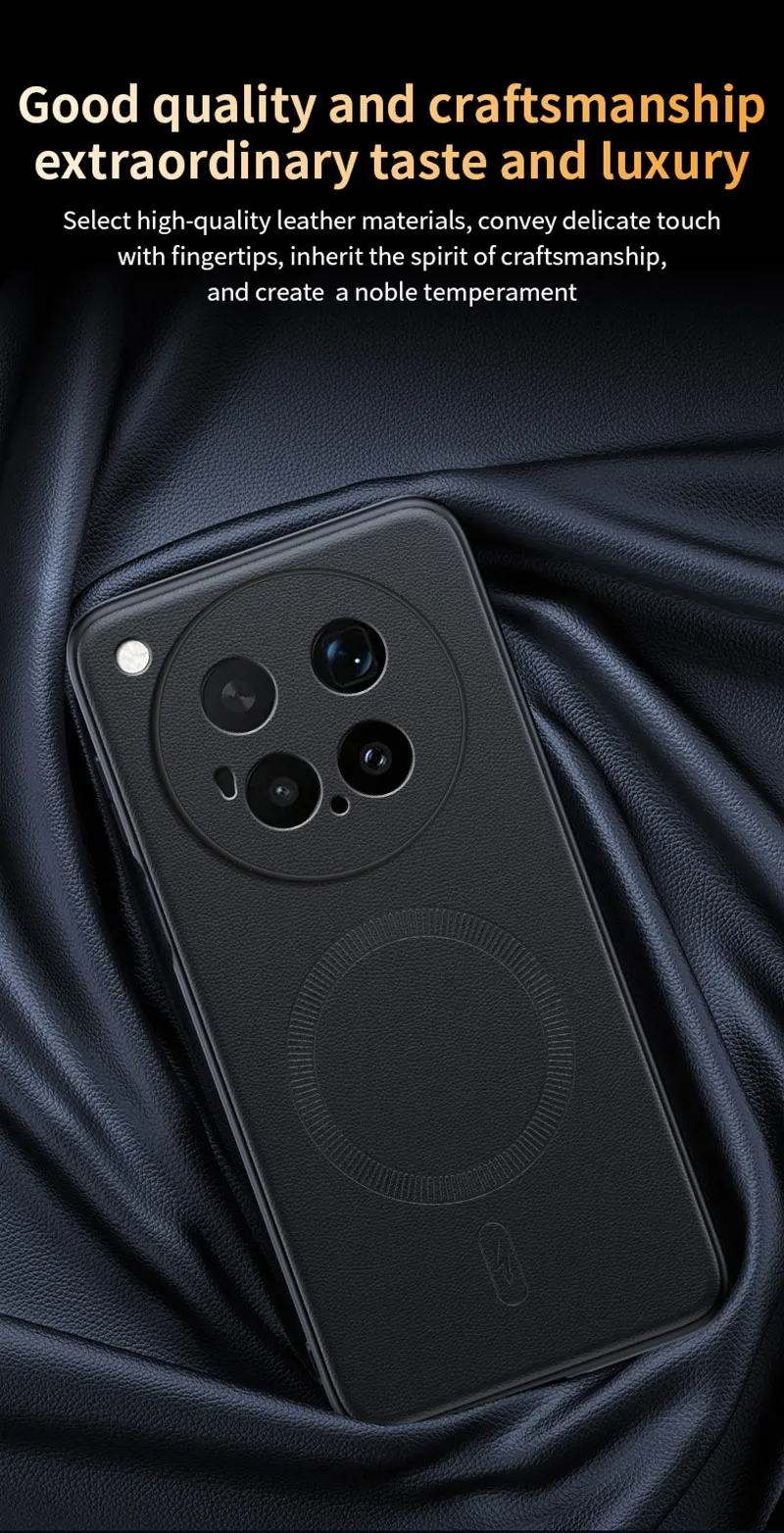 Für Vivo X500 Pro Max: Magnetische Lederhülle mit Schutzfunktion, Anti-Fingerabdruck, rutschfest, aus PC+TPU. – Detail 8
