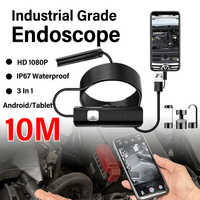 3 In 1 Automotive Boroscope Camera 1080p HD 8mm Industrial Inspection Endoscope Camera Pipeline Car Engine Probe For OTG Android