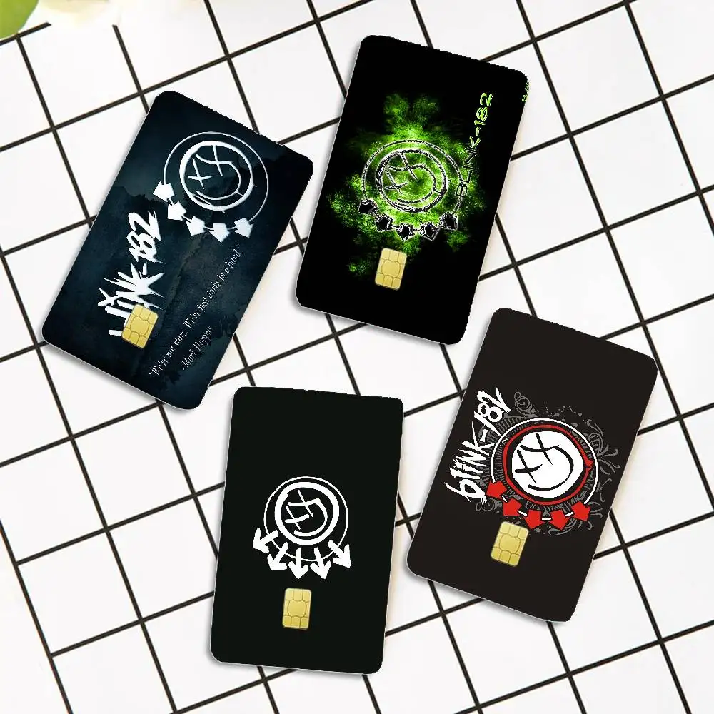 B-BLINK-182 Band Anime Cartoon Bear Skin Sticker Film Tape Case for Big Credit Debit Card Front Side