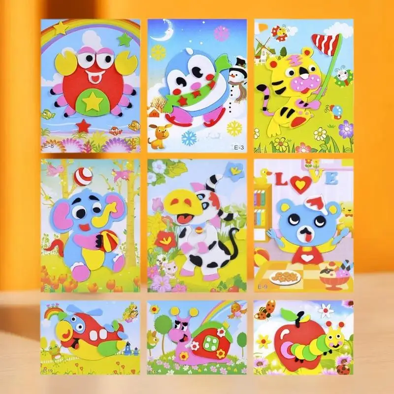 10/20 Pack Cartoon Animal Puzzle; DIY 3D Foam Stickers; Kid's Fun Educational Toy