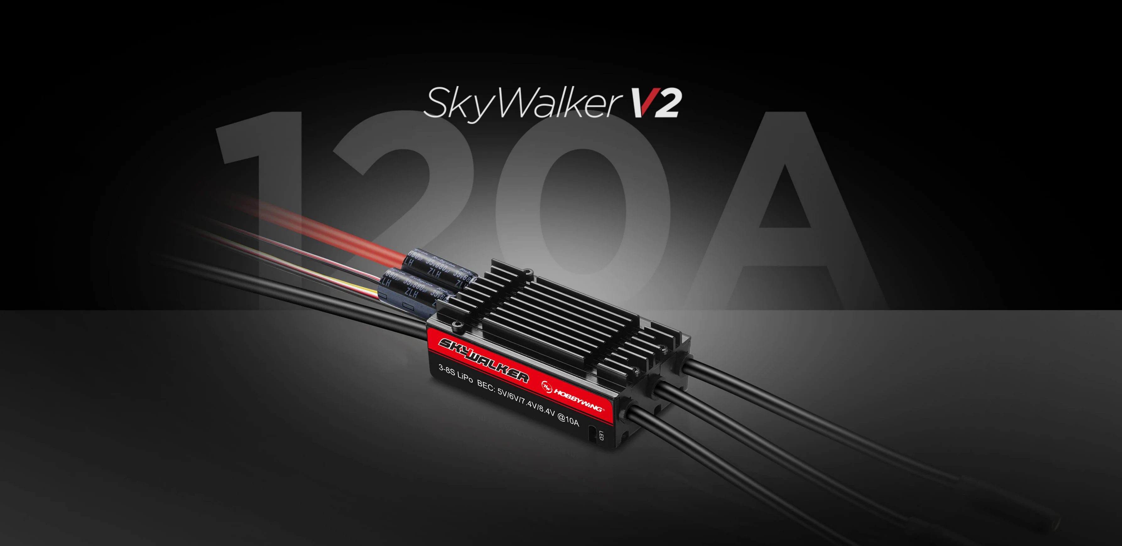 Hobbywing skywalker médio/alto tensão 120a série v2 sem escova esc controlador de velocidade 3-8s para rc fpv 3d quadcopter avião drone