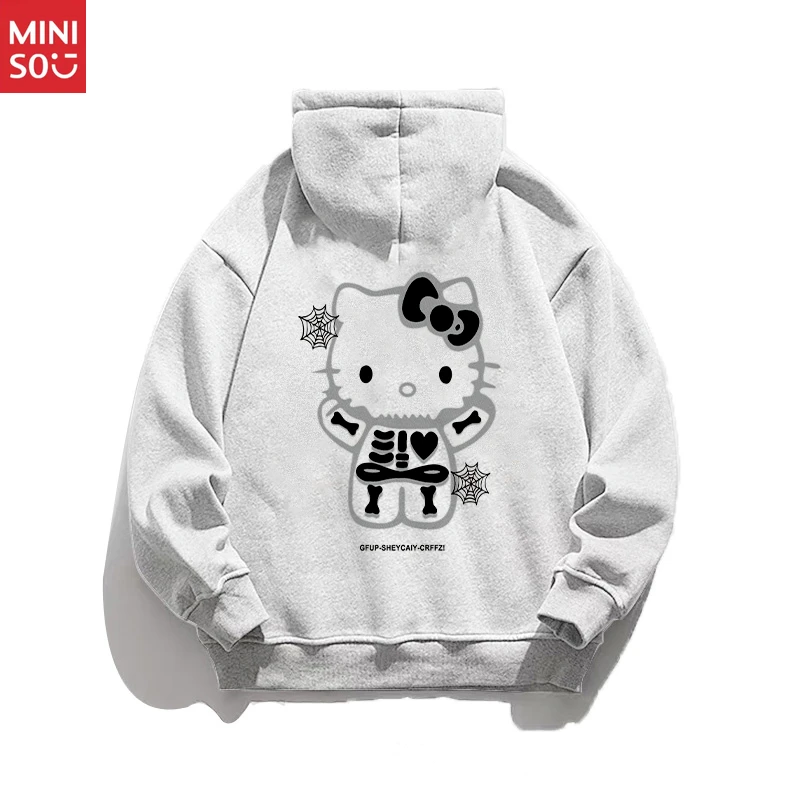 سترة بغطاء للرأس من Miniso Sweet Cool Hello Kitty، للجنسين في أوائل الخريف، سترة Ins Style