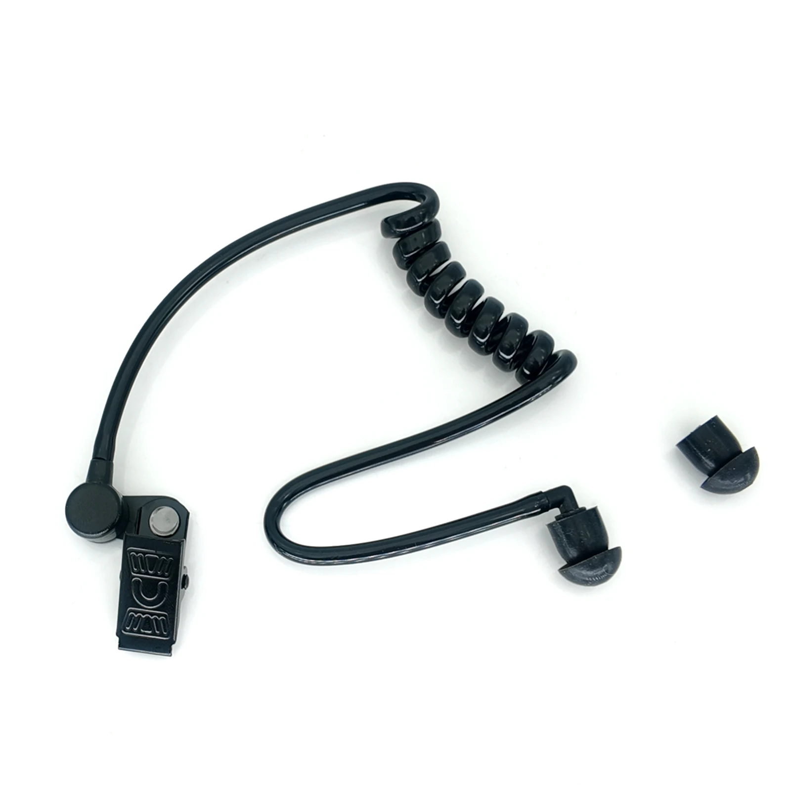 

Replacement Transparent Coil Acoustic Air Tube Earplug With Metal Clip For Two-Way Radio Walkie Talkie Earpiece Headset