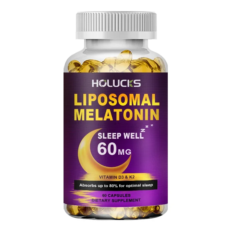 Apoya el sueño profundo y la cognición cerebral, cápsulas de melatonina, melatonina liposomal extra fuerte con vitamina D3 K2, manzanilla