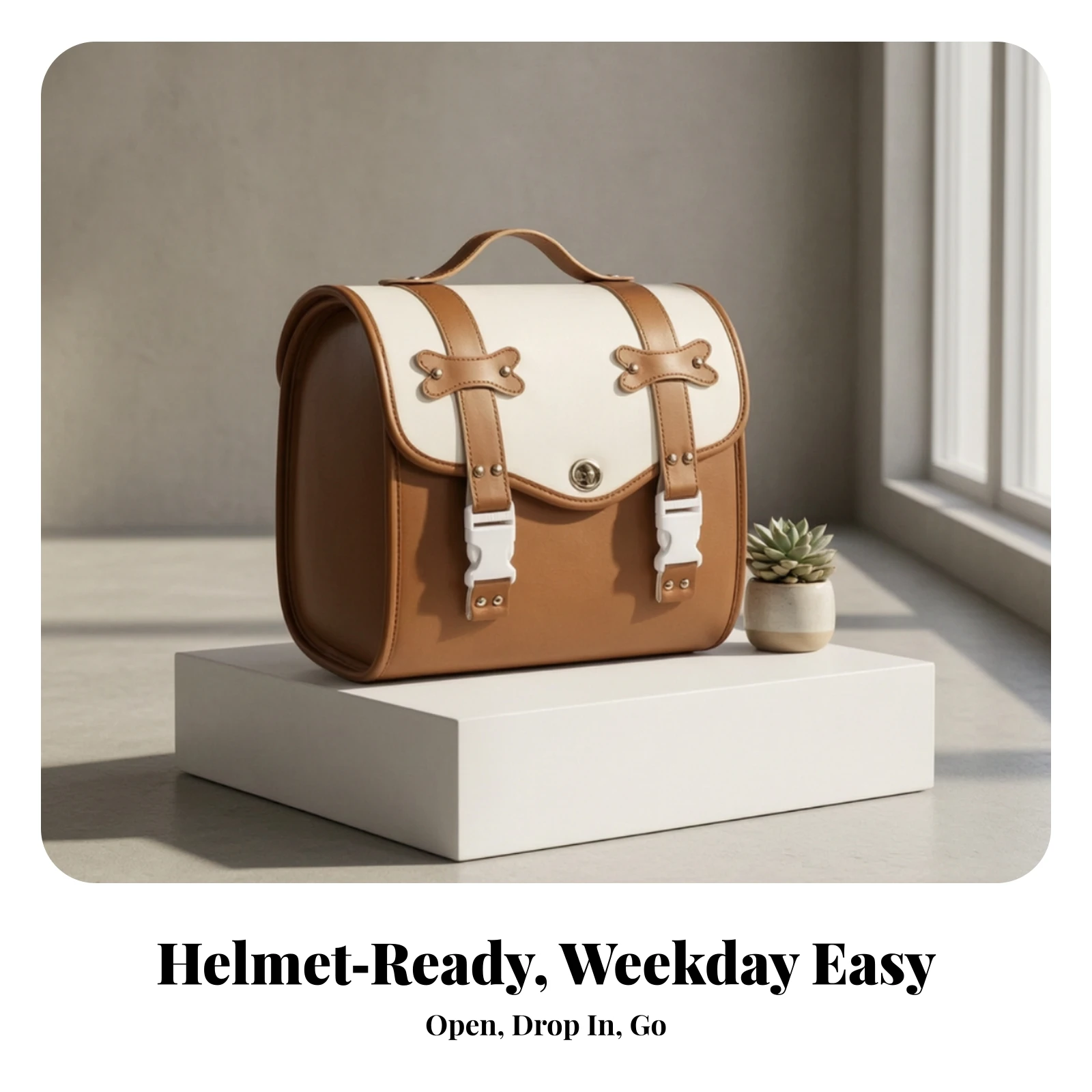 Electric Bike Tail Bag Hard-Shell Style Rear Tail Bag with Mounting Base Rigid Retro for Commuters, Daily Commuting, Errands