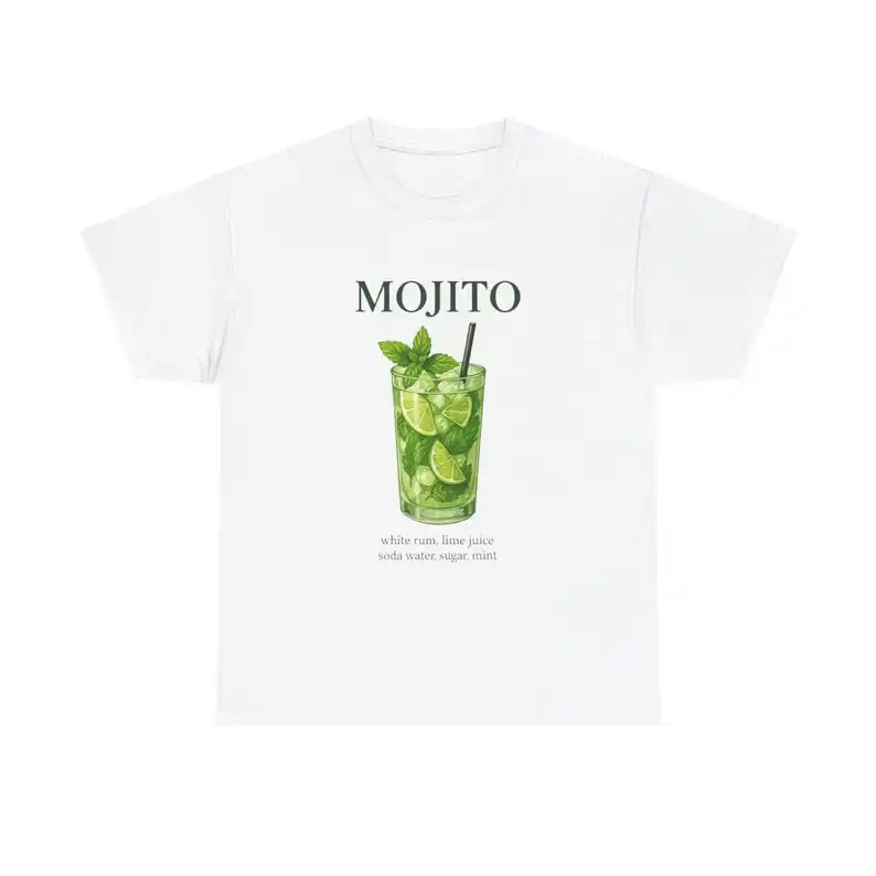Mojito cóctel verano vibraciones divertida camiseta bebida refrescante Unisex moda Casual comodidad camisetas de algodón suave ropa de vacaciones Top