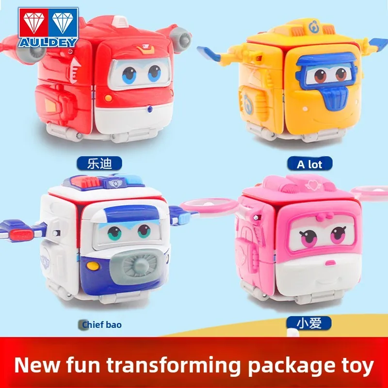 Super asas caixa de pacote divertido jett robô deslizante onekey função deformação crianças iluminação interativa brinquedo aprendizagem robô