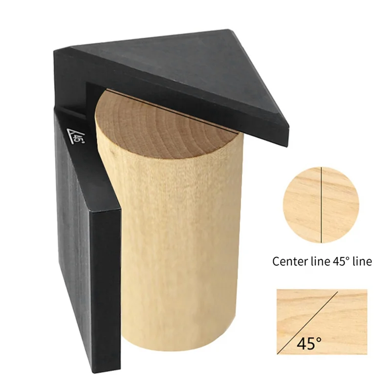 

AEE6-Woodworking 45-Degree Angle Scriber Right-Angle Circular Midline Scriber Angle Ruler Beech Scriber Precision Gauge