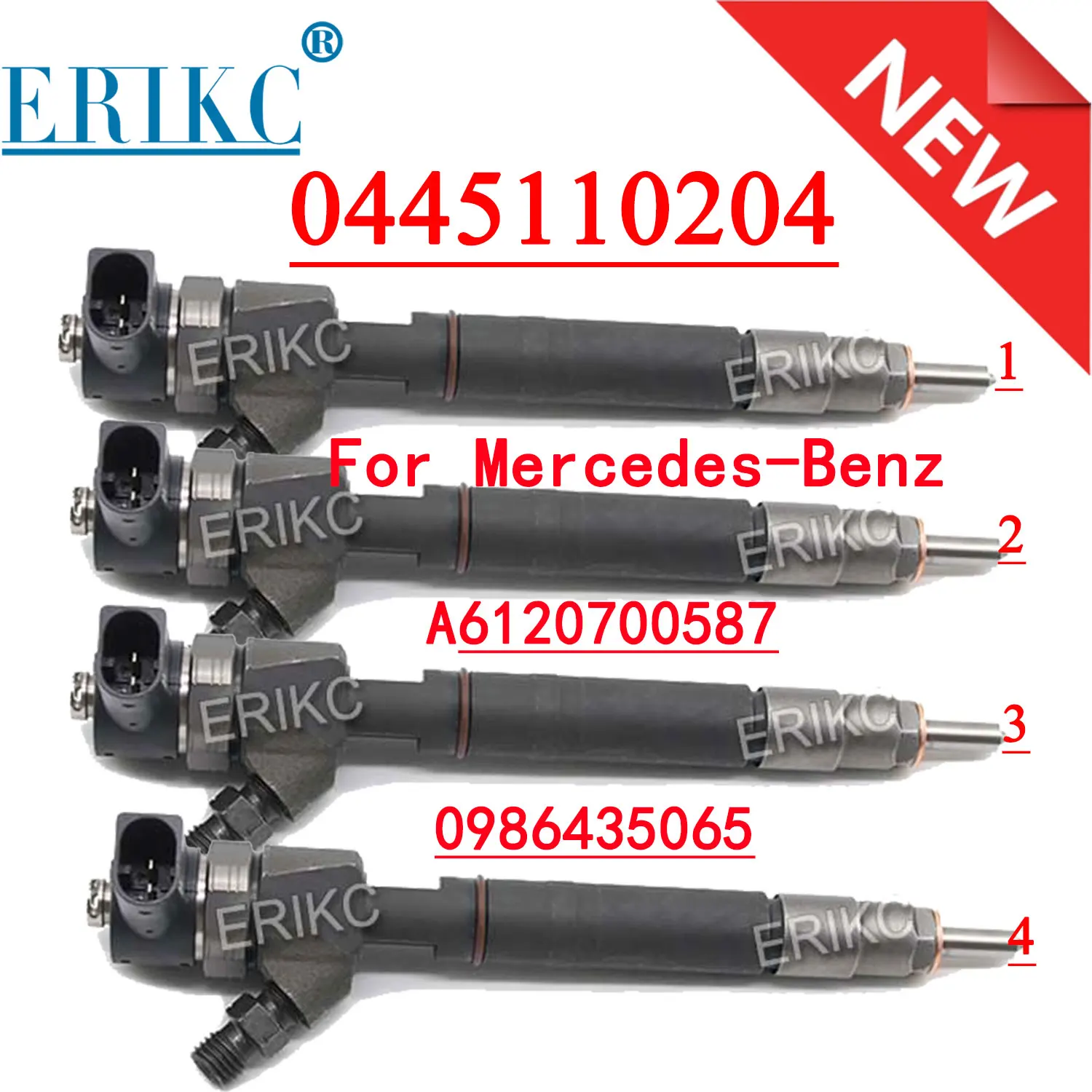 4PCS 0445110204 Common Rail Fuel Injector 0 445 110 204 for Mercedes-Benz A6120700587 A6120700087 6120700587 6120700087