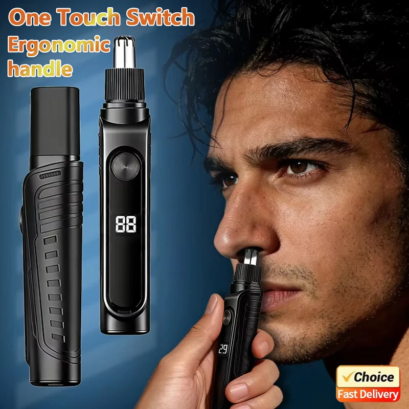 

2026 New Electric Nose Hair Trimmer Men Rechargeable Painless Safe Eyebrow Nose Ear Facial Hair Remover Grooming Tool
