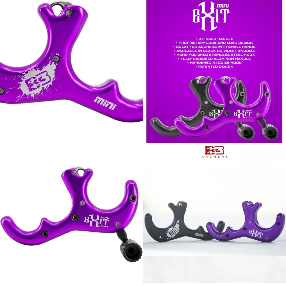 B3 Archery EXIT Mini 3 Finger Thumb Button Violet