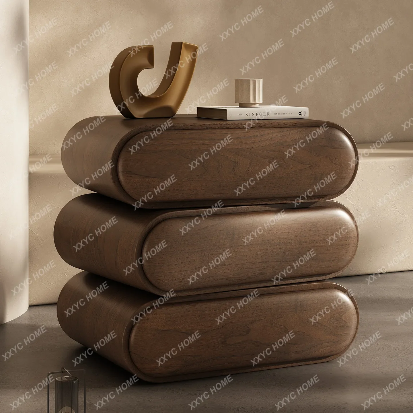 Modern Minimalist Bedside Tables Display Trendy Aesthetic Premium Nightstands Space Saving Table  Bedroom Furniture