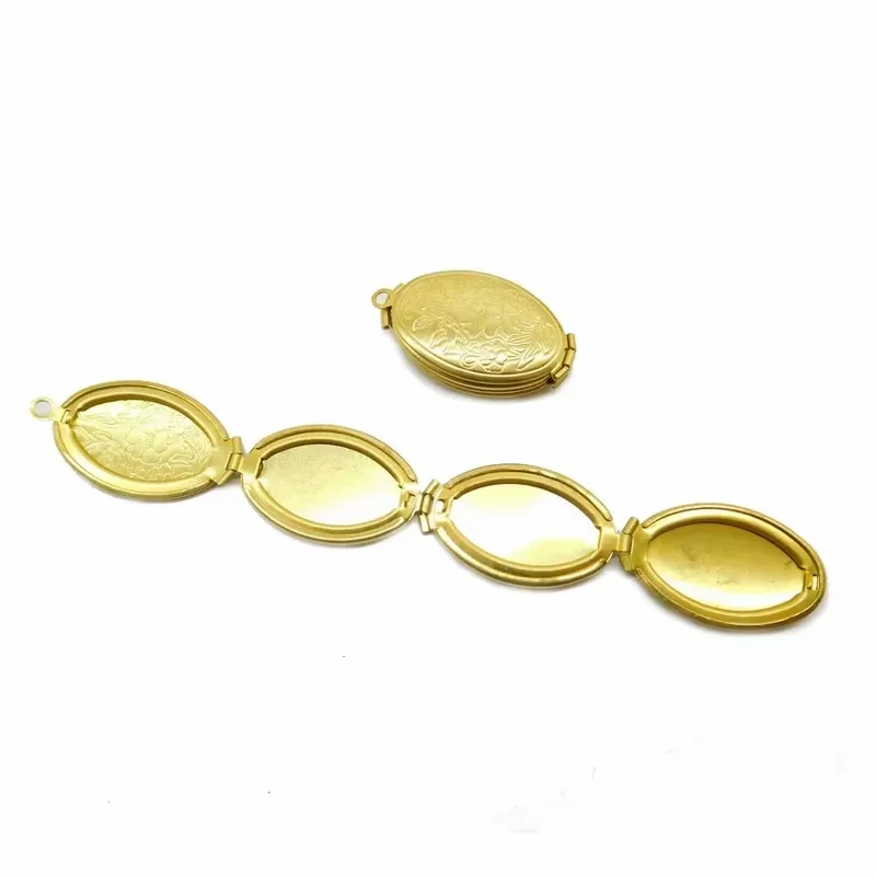 BoYuTe (50 Pieces/Lot) 20*33MM Oval Shape Brass Locket Pendant Materials Factory Supply Handmade Diy Jewelry Accessories