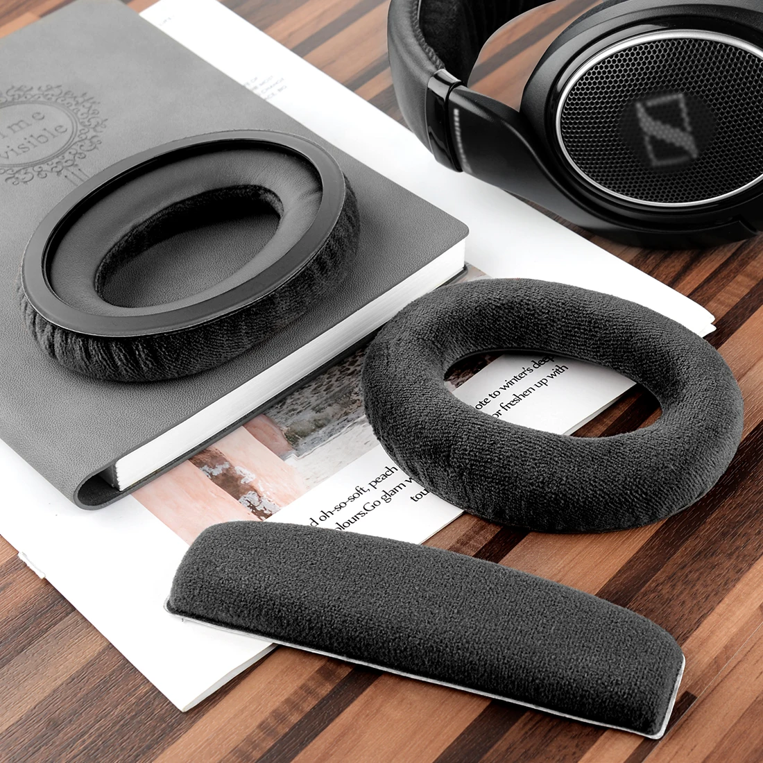 Geekria Earpad + Faixa de cabeça compatível com fone de ouvido Sennheiser HD598, HD598SE, HD598CS, HD515, HD555, HD595, HD518