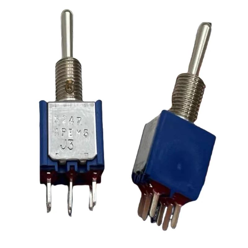 

1PCS/LOTS France APEM 5247CDB 5247AB Button Switch 6-Pin 3-Position Double Side Self-Resetting Rocker 6mm
