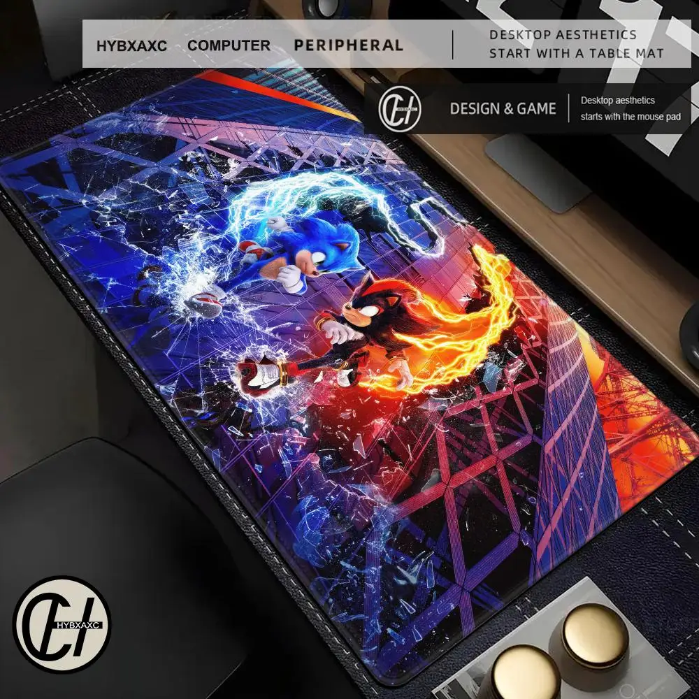 Game S-Sonic The H-Hedge-hog Big Mouse Pad Non-Slip Rubber Computer Mat Gamer Balance Decoracion Desk Mat Laptop Office Large