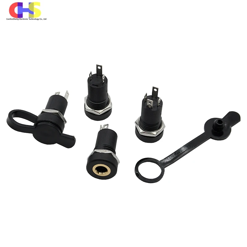 PJ-392A 3/4 Pin 3.5mm Audio Jack Socket 3/4 Pole Stereo Solder Panel Mount 3.5 mm Headphone Female Socket Connector With Nut