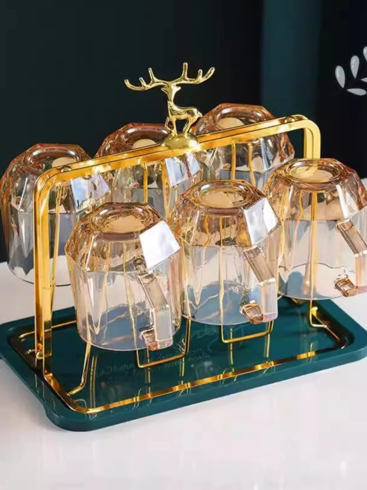 

Железный художественный держатель для кофейной чашки, стеклянная чашка Ra для гостиной, подставка для слива чайной чашки, органайзер для хранения в домашней кухне