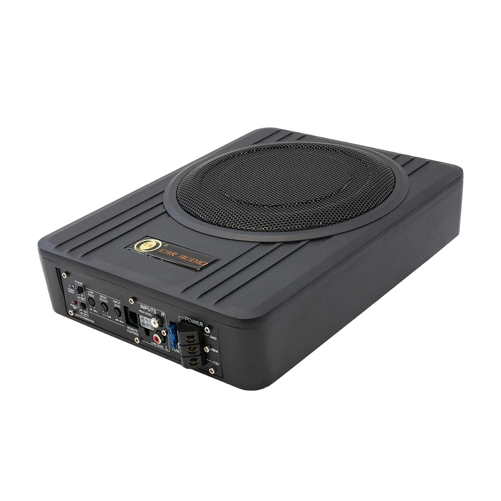 Hot Selling 12V DC Ultra-thin 10 Inch Single Coil Car Speaker Metal Shell Powered Subwoofer 350W RMS 4