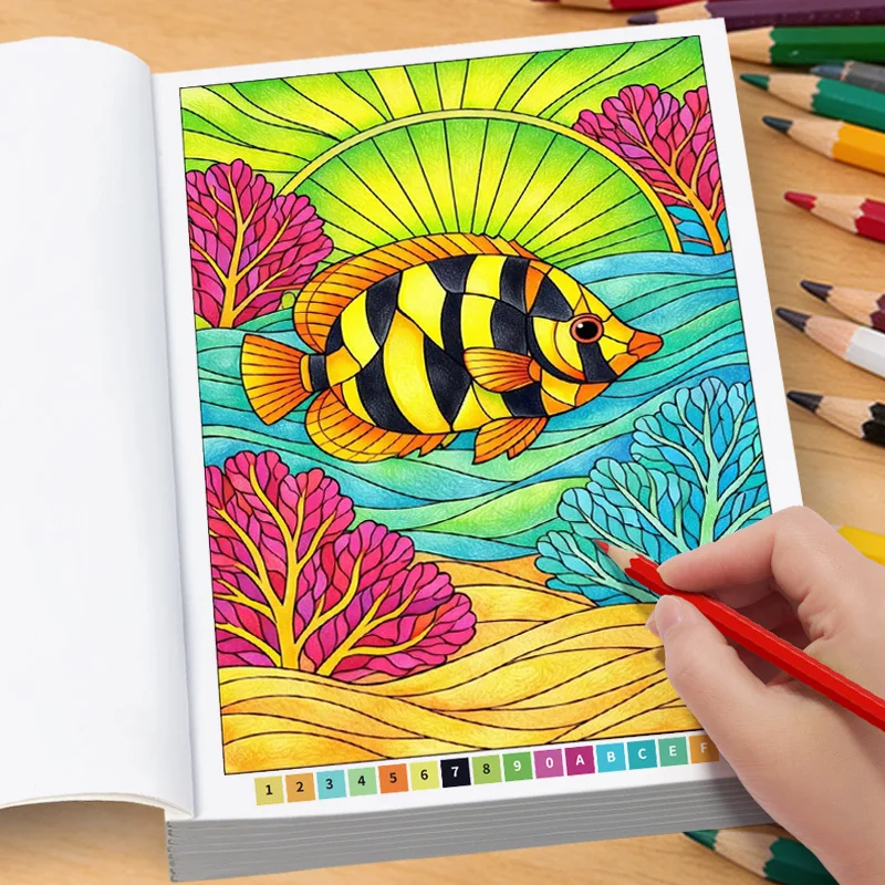 A Digital Coloring Book For Adults To Relieve Anxiety And Stress, With Animal/Christmas/Cat/Portrait/Tiger/Fish Themes, 32 Pages