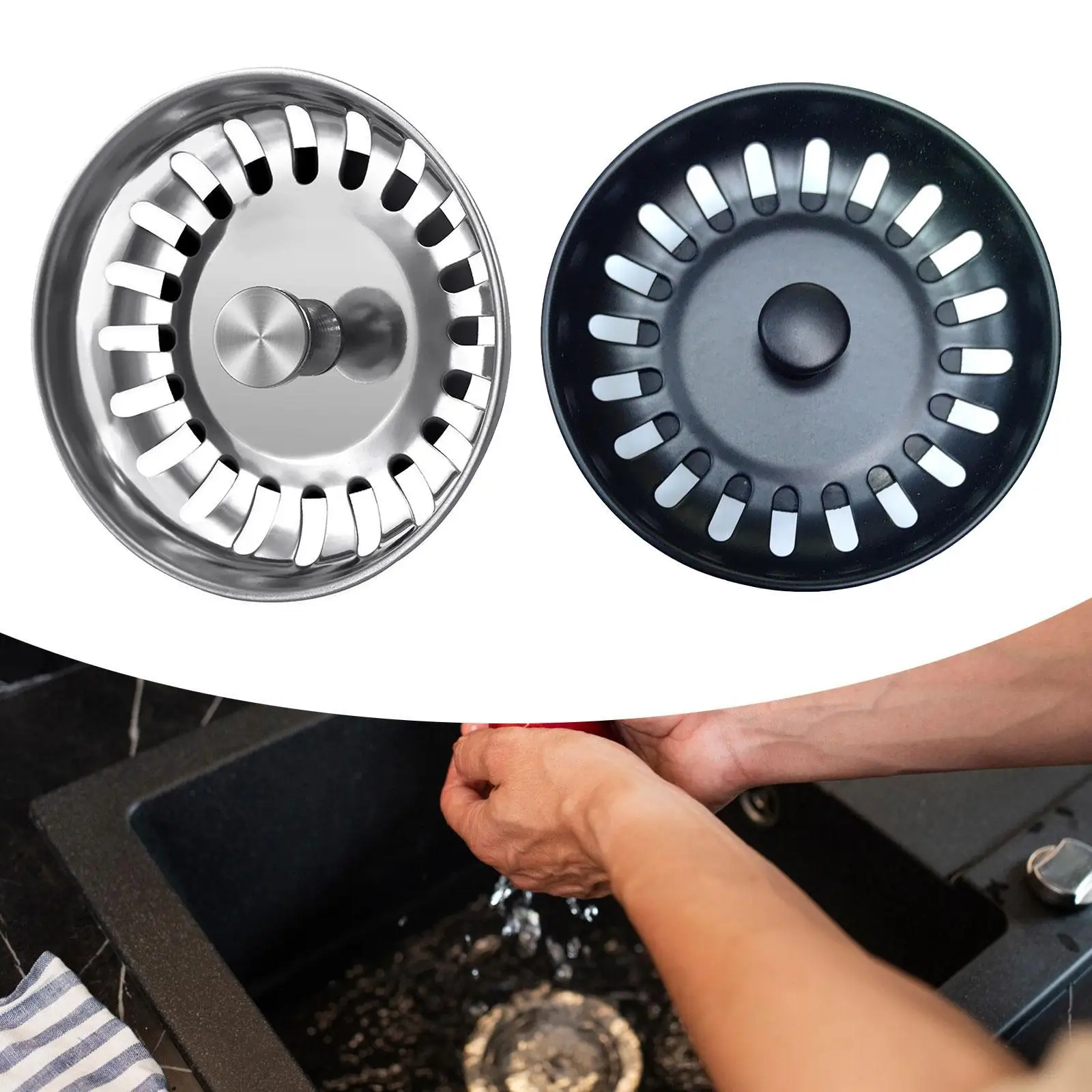 Kitchen Sink Drain Strainer Prevents Odor Rustproof Drain Basket Filter