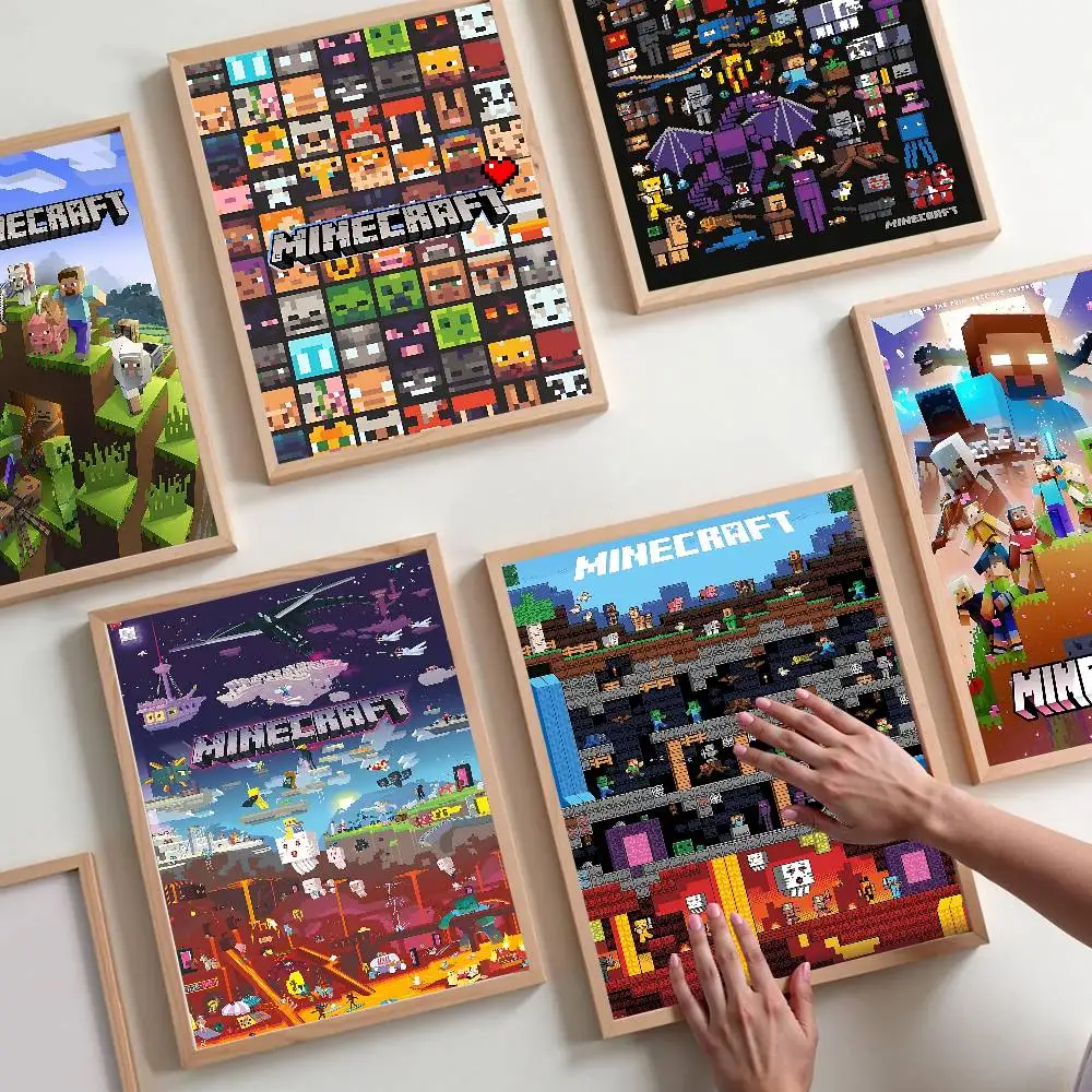 Game Mine-CraftS C-Classic Anime Posters Sticky Whitepaper Prints Posters Artwork Kawaii Room Decor